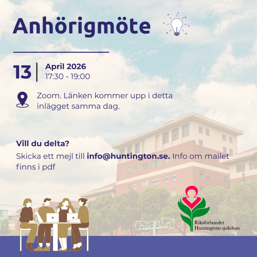 Digitalt anhörigmöte 13 april