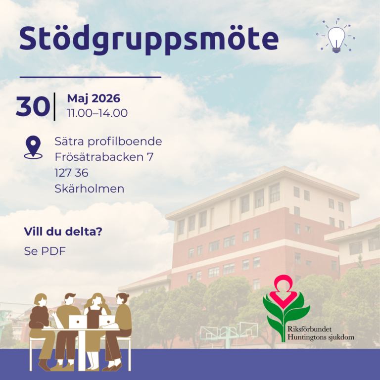Stödgruppsmöte 30 maj